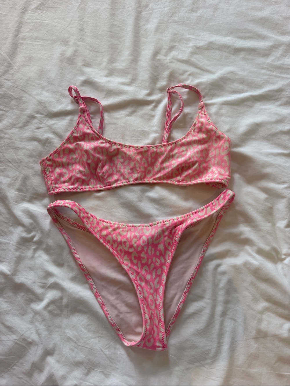 TRIANGL Pink Leopard Print Bikini Set
